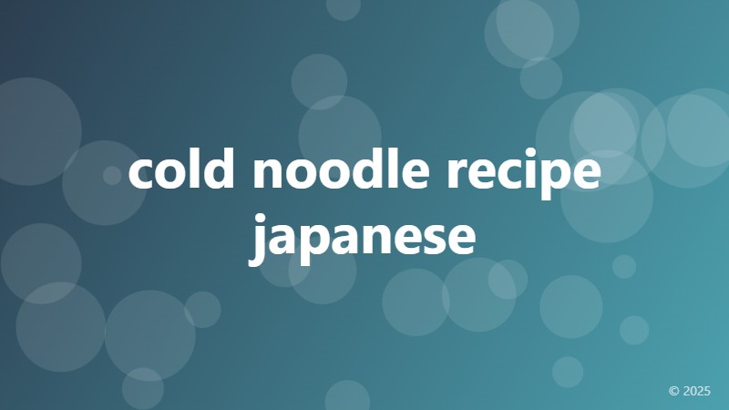 cold noodle recipe japanese