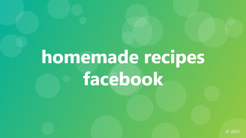 homemade recipes facebook