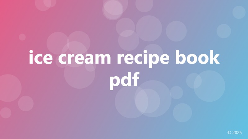 ice cream recipe book pdf