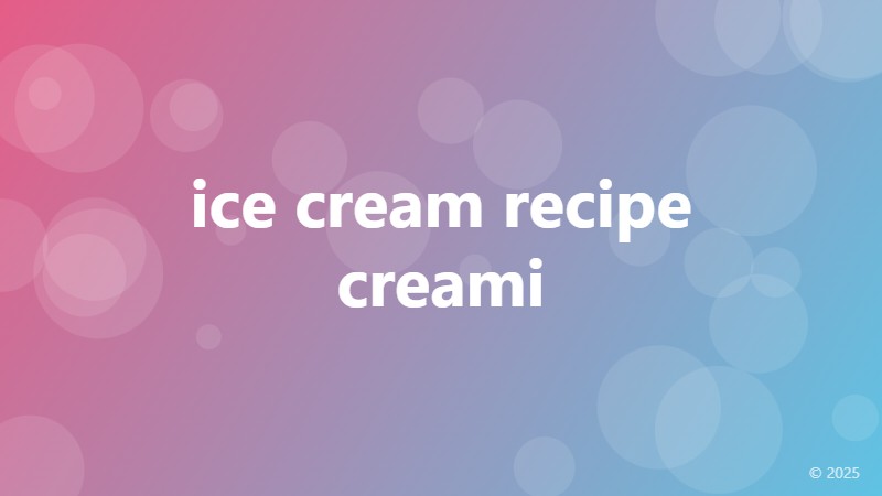 ice cream recipe creami