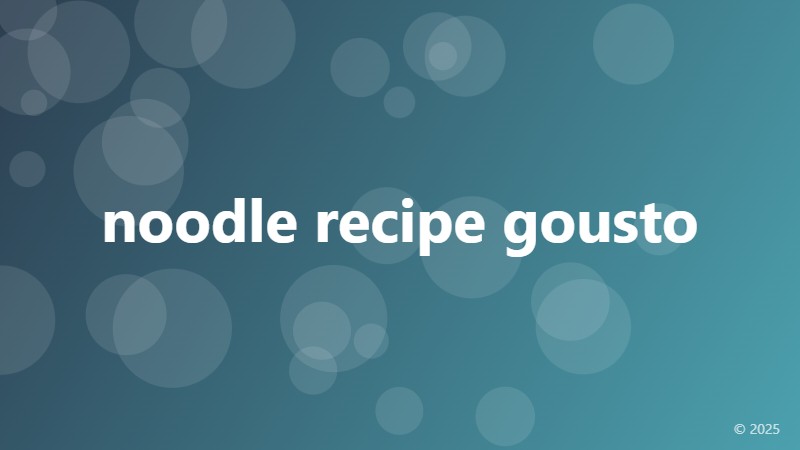 noodle recipe gousto