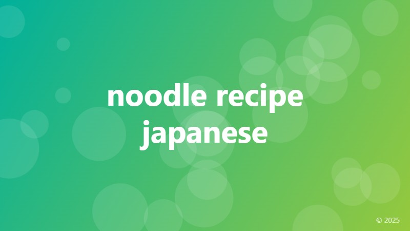 noodle recipe japanese