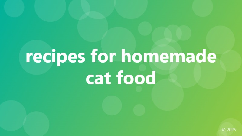 recipes for homemade cat food