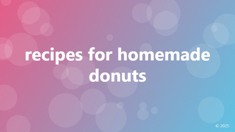 recipes for homemade donuts