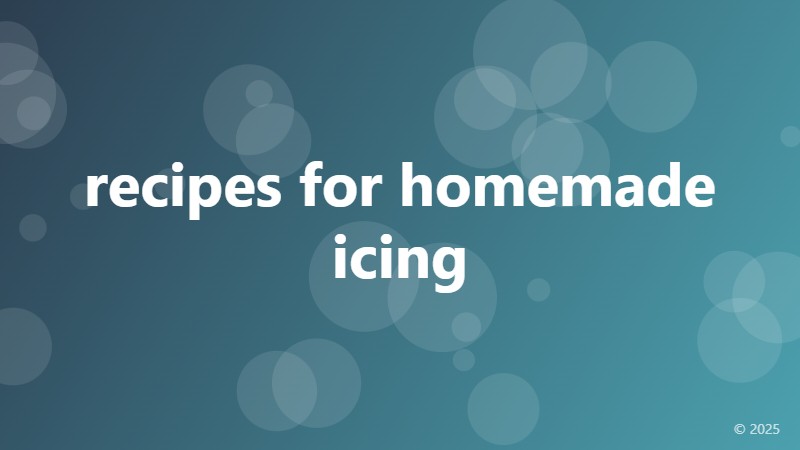 recipes for homemade icing