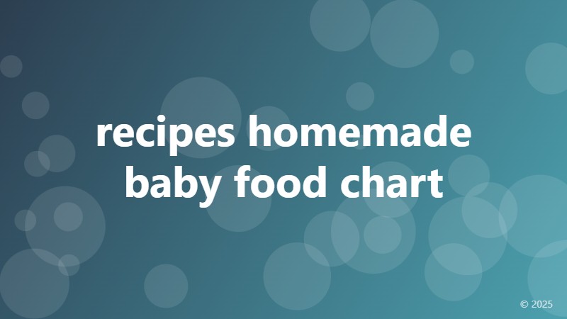 recipes homemade baby food chart